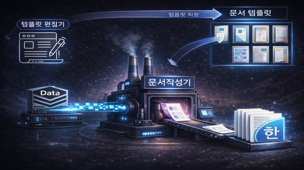 문서 자동 작성기 개념 다이어그램